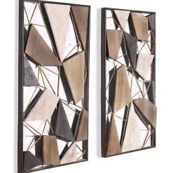 Kirklands Home Lucas Geometric Wall Plaques, Set of 2