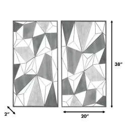 Kirklands Home Lucas Geometric Wall Plaques, Set of 2