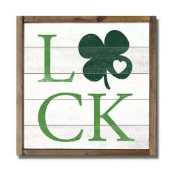 Outlet Kirklands Home Luck Clover Wood Framed Wall Plaque