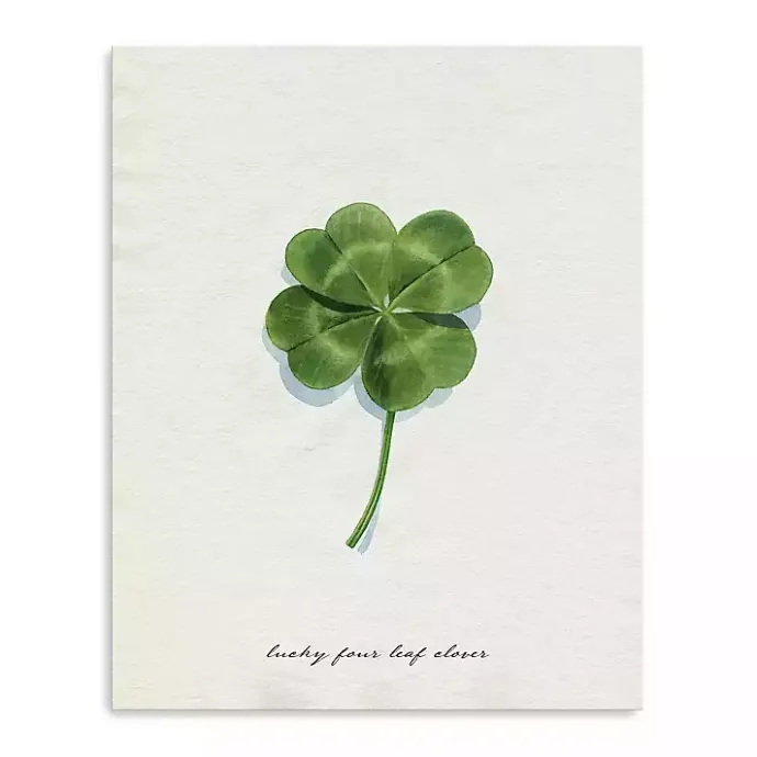 Sale Kirklands Home Lucky Four Leaf Clover Canvas Art Print
