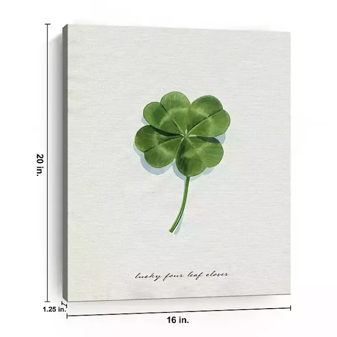 Sale Kirklands Home Lucky Four Leaf Clover Canvas Art Print