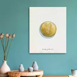 Clearance Kirklands Home Lucky Gold Coin Canvas Art Print
