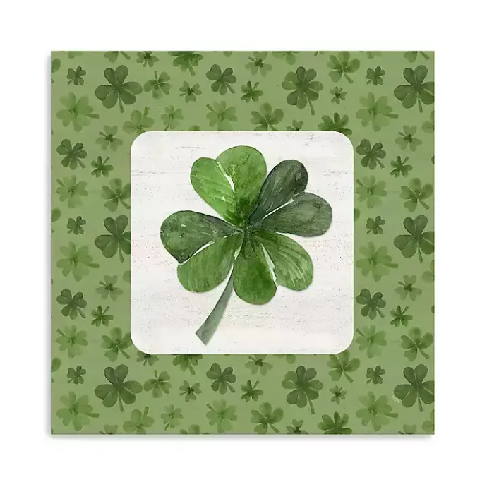 Clearance Kirklands Home Lucky Shamrock Canvas Art Print