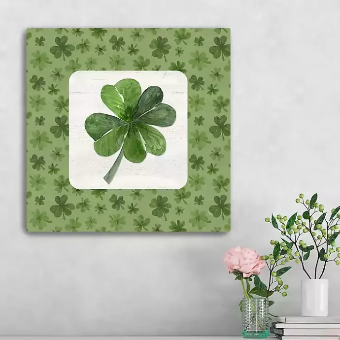 Clearance Kirklands Home Lucky Shamrock Canvas Art Print
