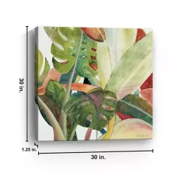 Outlet Kirklands Home Lush Garden Square I Giclee Canvas Art Print Green