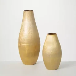 Hot Kirklands Home Lustrous Brushed Metal Vases, Set of 2 Gold