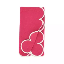 Outlet Kirklands Home Magenta Scalloped Edge Napkins, Set of 4 Pink