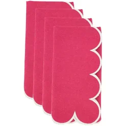 Outlet Kirklands Home Magenta Scalloped Edge Napkins, Set of 4 Pink