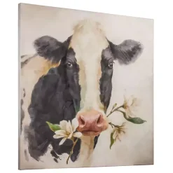 Outlet Kirklands Home Magnolia Cow Canvas Art Print