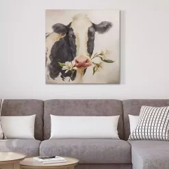 Outlet Kirklands Home Magnolia Cow Canvas Art Print