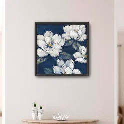 New Kirklands Home Magnolias Indigo Framed Giclee Canvas Art Print
