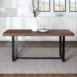 New Kirklands Home Mahogany Distressed Solid Wood Dining Table Brown