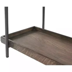 New Kirklands Home Mahogany Oak Wood Tray Top Coffee Table Brown