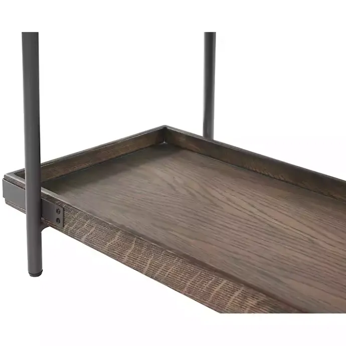 New Kirklands Home Mahogany Oak Wood Tray Top Coffee Table Brown