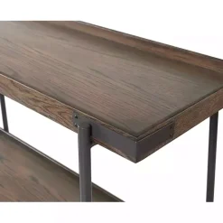 New Kirklands Home Mahogany Oak Wood Tray Top Coffee Table Brown