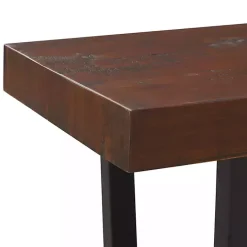 New Kirklands Home Mahogany Solid Pine Two-Tone Dining Bench Brown