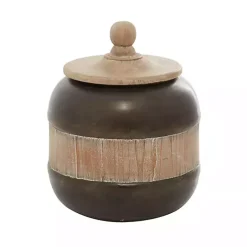 Clearance Kirklands Home Mahogany Wood and Metal Jar with Lid, 11 in.
