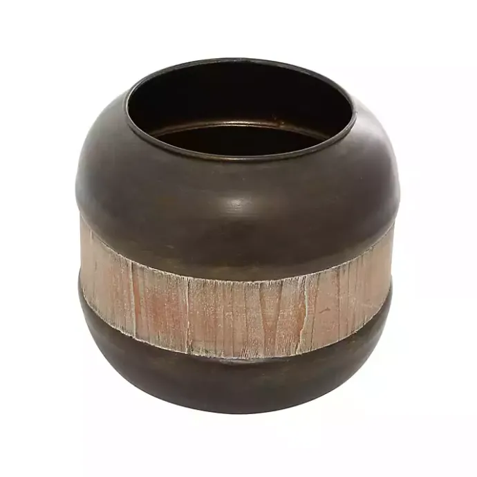 Clearance Kirklands Home Mahogany Wood and Metal Jar with Lid, 11 in.