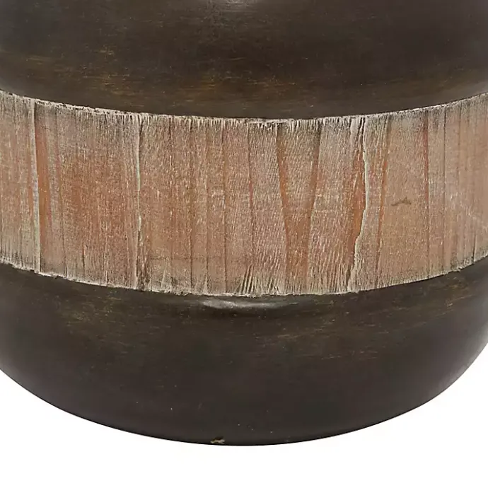 Clearance Kirklands Home Mahogany Wood and Metal Jar with Lid, 11 in.