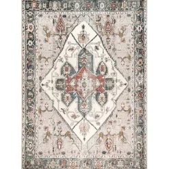 Best Kirklands Home Mali Traditional Medallion Washable Area Rug, 5x8