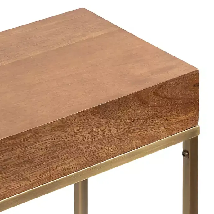 Discount Kirklands Home Mango Wood & Slim Karlsen Accent Table Gold