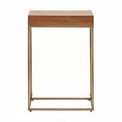 Discount Kirklands Home Mango Wood & Slim Karlsen Accent Table Gold