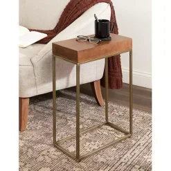 Discount Kirklands Home Mango Wood & Slim Karlsen Accent Table Gold