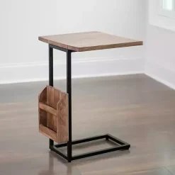 Outlet Kirklands Home Mango Wood and Iron Extendable C-Table Brown