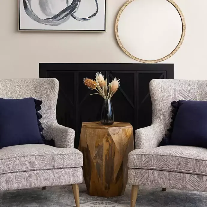 Discount Kirklands Home Mango Wood Hexagon Side Table Tan