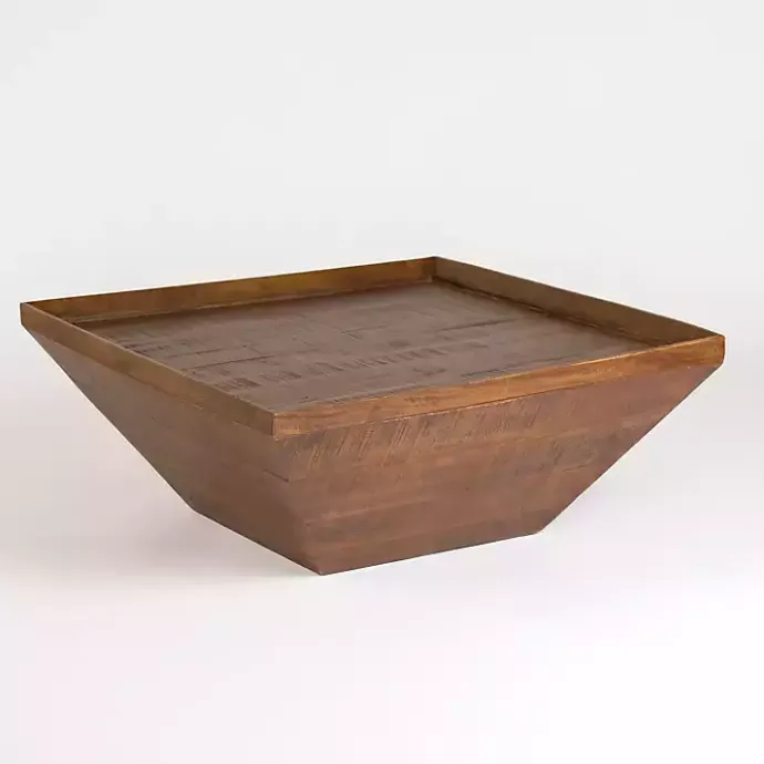 Best Kirklands Home Mango Wood Walnut Angled Square Coffee Table Brown