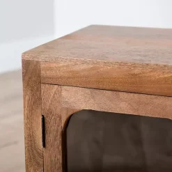 Discount Kirklands Home Manu Mango Wood Media Cabinet Brown