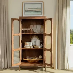 Online Kirklands Home Manu Natural Mango Wood Cabinet