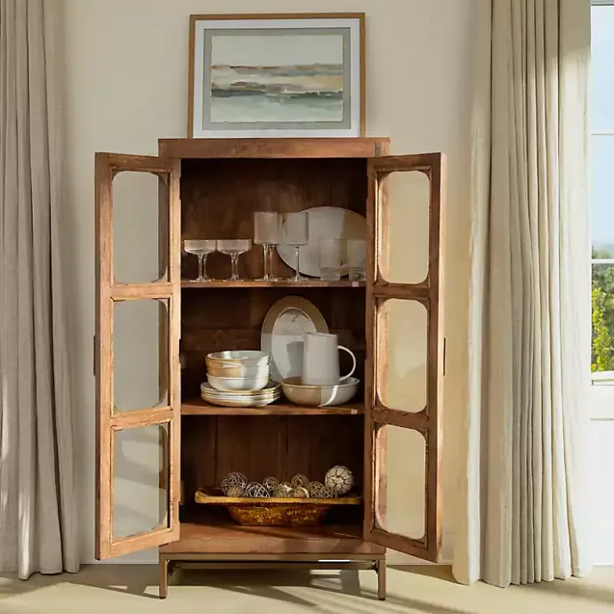 Online Kirklands Home Manu Natural Mango Wood Cabinet