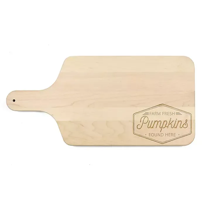 Online Kirklands Home Maple Wood Farm Fresh Pumpkins Cutting Board Tan