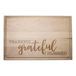 Online Kirklands Home Maple Wood Thankful Grateful Blessed Cutting Board Tan