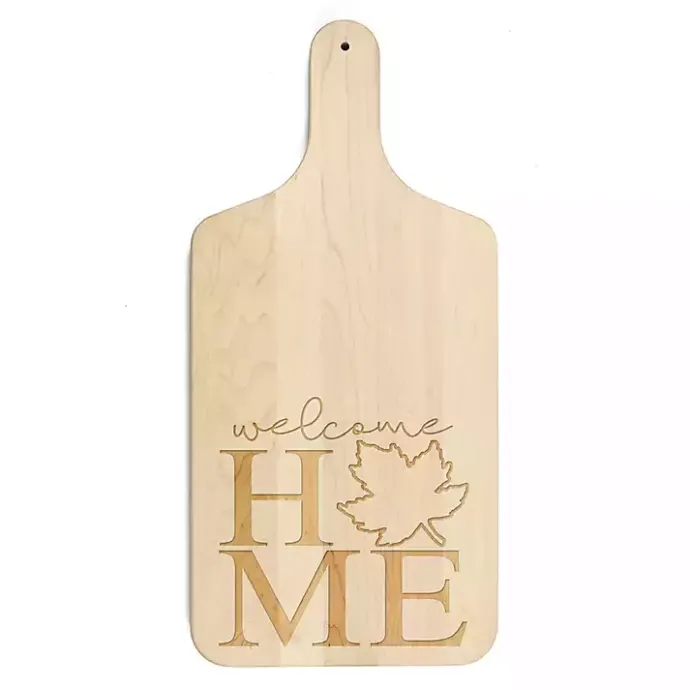 Online Kirklands Home Maple Wood Welcome Home Leaf Cutting Board Tan