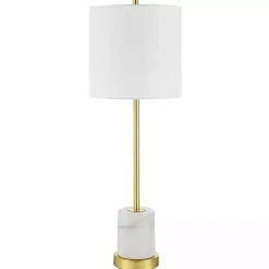 Outlet Kirklands Home Marble and Gold Turret Buffet Lamp White