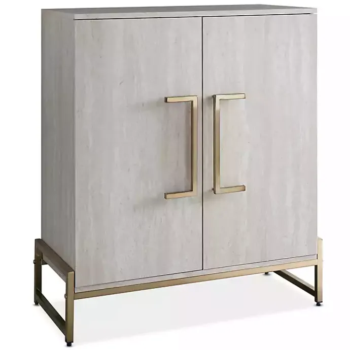 Clearance Kirklands Home Marble Finish Gold Handle Storage Cabinet