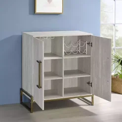 Clearance Kirklands Home Marble Finish Gold Handle Storage Cabinet
