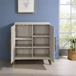 Clearance Kirklands Home Marble Finish Gold Handle Storage Cabinet