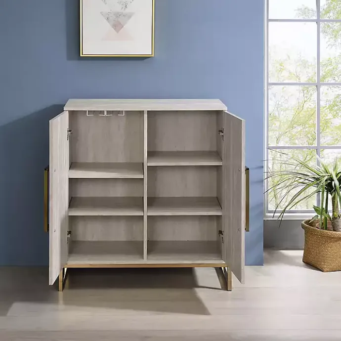 Clearance Kirklands Home Marble Finish Gold Handle Storage Cabinet