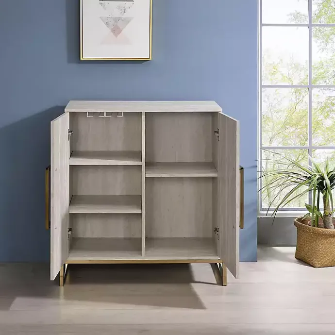 Clearance Kirklands Home Marble Finish Gold Handle Storage Cabinet