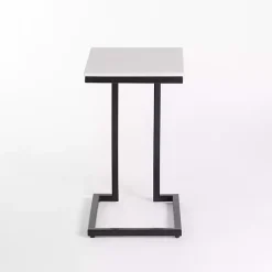 Online Kirklands Home Marble Modern Black Metal C-Table White