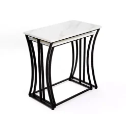 Kirklands Home Marble Nesting Accent Tables, Set of 2 White