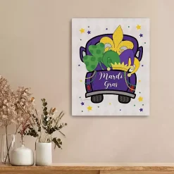 New Kirklands Home Mardi Gras Fleur de Lis Truck Canvas Art Print
