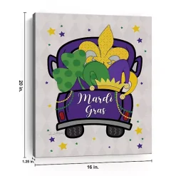 New Kirklands Home Mardi Gras Fleur de Lis Truck Canvas Art Print