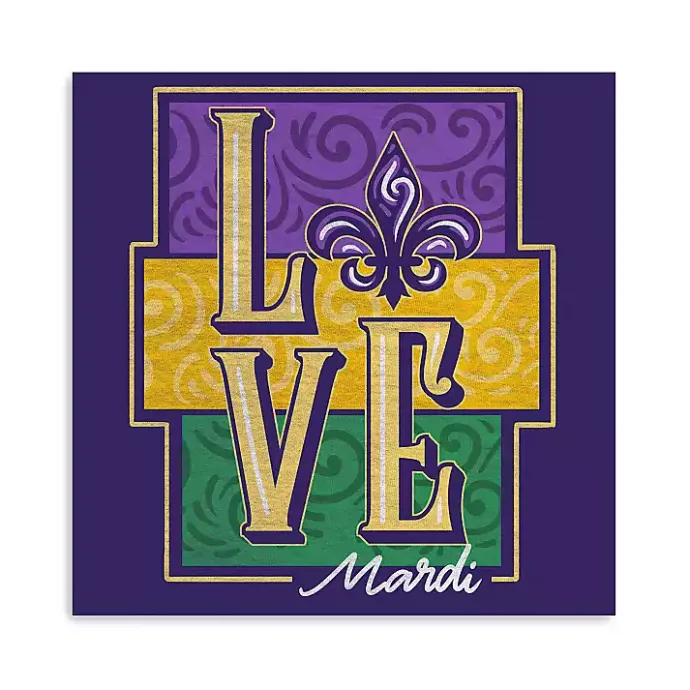 Online Kirklands Home Mardi Gras Love Canvas Art Print