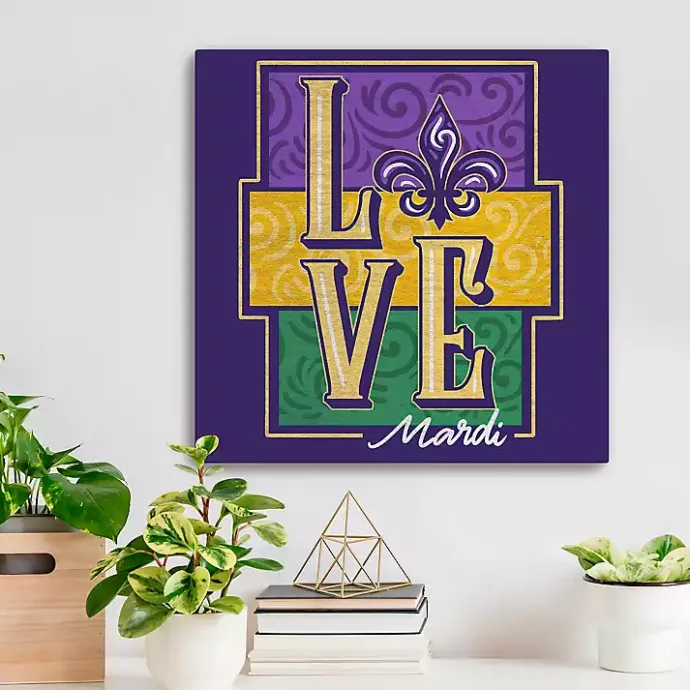 Online Kirklands Home Mardi Gras Love Canvas Art Print