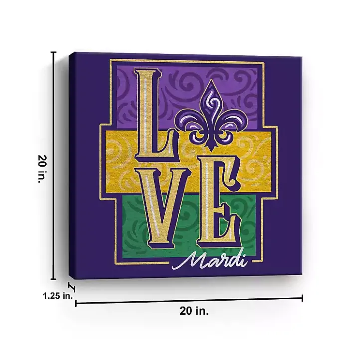 Online Kirklands Home Mardi Gras Love Canvas Art Print