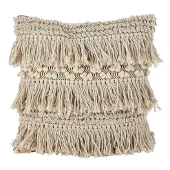Best Kirklands Home Mari Moroccan Fringe Chunky Knit Pillow Ivory